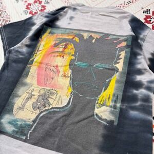 Jean-Michel Basquiat TieDye Graphic TShirt Ripple Junction Mens Small Gray Black